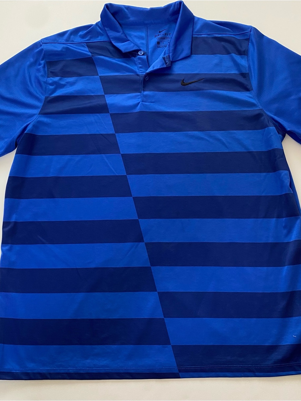 Nike Men’s Royal and Navy Blue Striped Polo